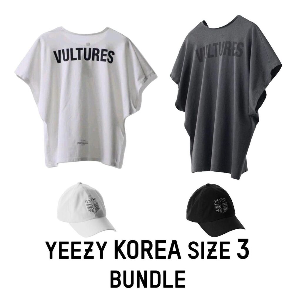 Yeezy Vultures Korea Exclusive Bundle - Size 3 | 4 Items (White & Charcoal)